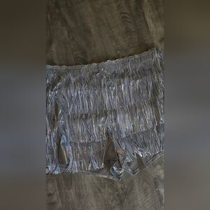 Silver Fringe Sequin Shorts